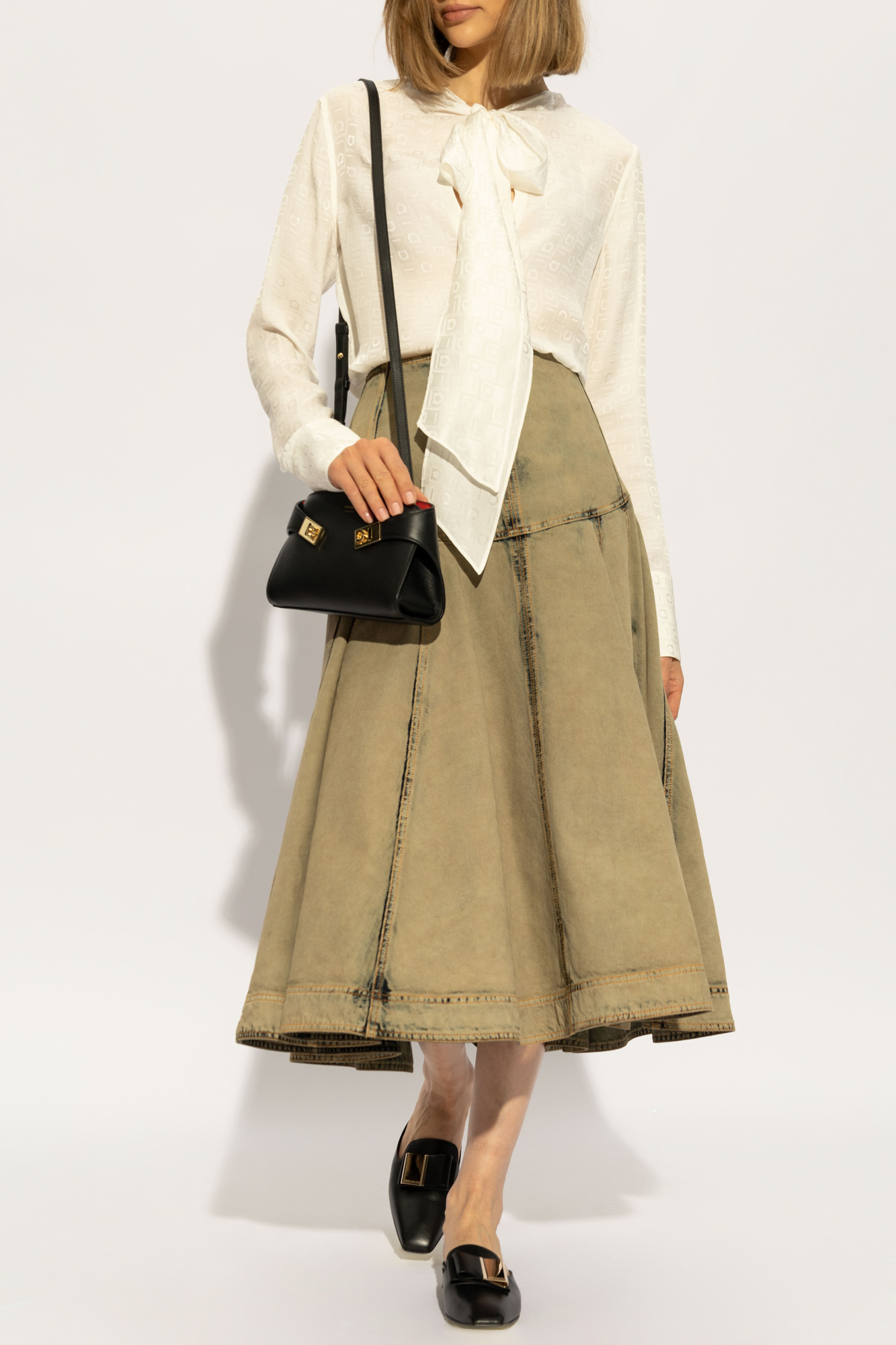 FERRAGAMO Silk shirt with tie detail | Women's Clothing | Vitkac